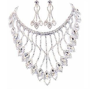 Beaded Design Classic Style Wedding & Party Jewellery Set
