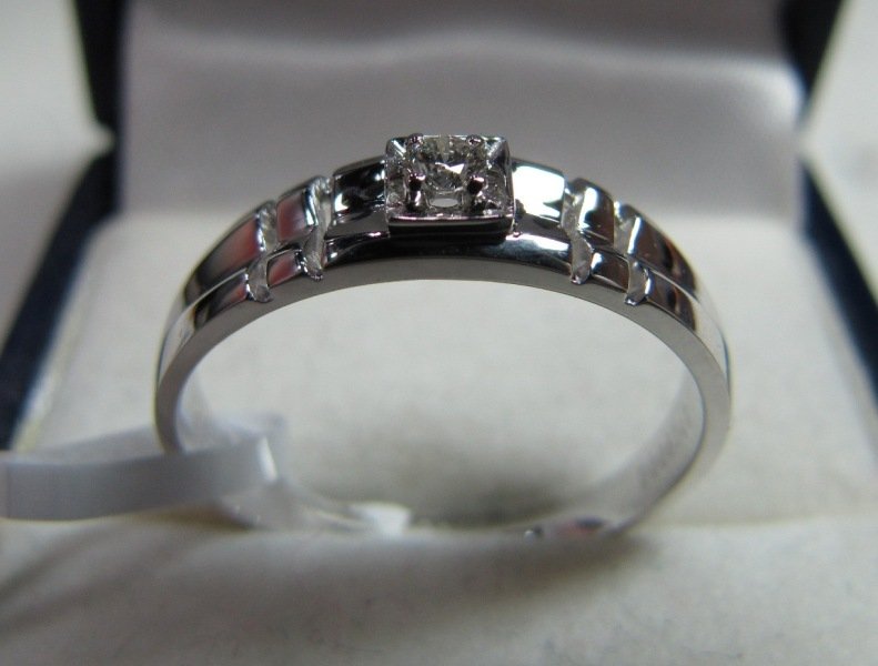 Solid 18K White Gold Diamond Jewelry Wedding Design Ring