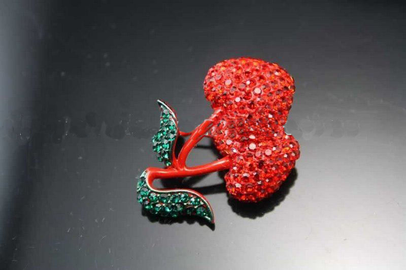 Ladies Fashion Style Traditional Handwork Red Crystal Brooches