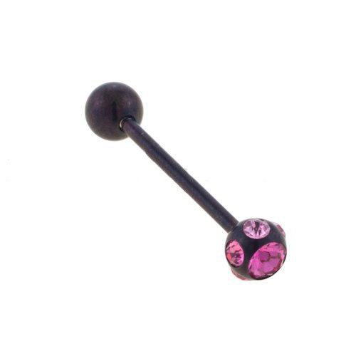 Two Balls Black Tongue Rings Stainless Steel Body Jewelry
