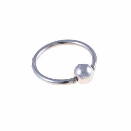 Silver A Circle With A Ball Stainless Steel Body Jewelry