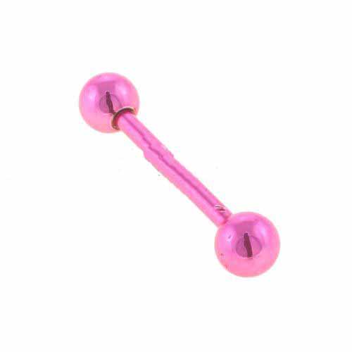 Red With Two Balls Stainless Steel Body Jewelry