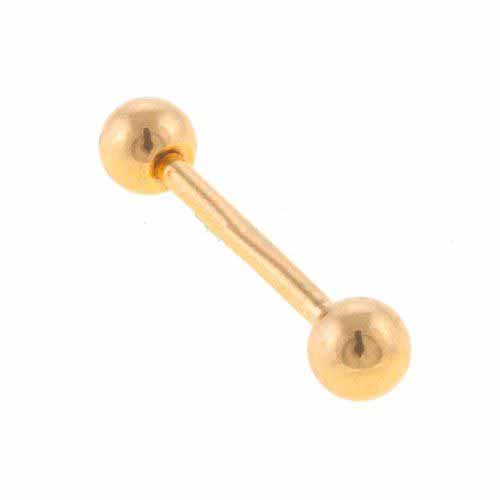 With Two Balls Gold Stainless Steel Plug & Tunnel Body Jewelry