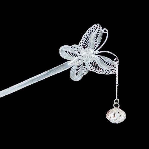Motif Designs Silver Hand Carve Modern Aesthetic Taste Hair Jewelry