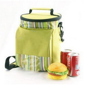 Green With Stripes Nylon Cooler Bags