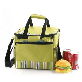 Green Square Shape With Zipper Cooler Bags