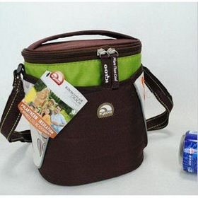 Triangle Waterproof Yellow Color Green Fabric Cooler Bags