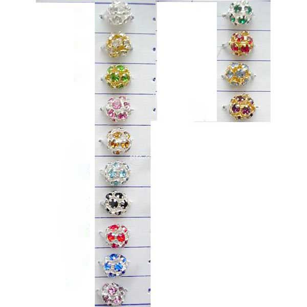 Rhinestone Crystal Spacer Bead Fit Charm 8mm Copper Alloy Bracelet