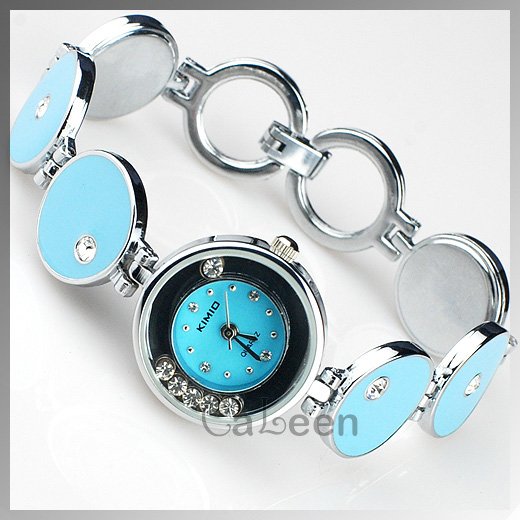 Blue Round Shape With Diamond Women's Watches