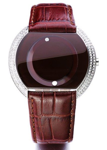 Waterproof Genuine Leather Band With Crystal Fashion Watches
