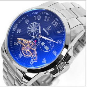 Automatic Men's Multiple Function Brown Leather Luxury Dress Watches