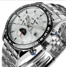 Black Dial Rubber Band Stainless Steel Sport Watches