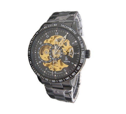Black & Golden Automatic Mechanical Stainless Steel Men's Watches