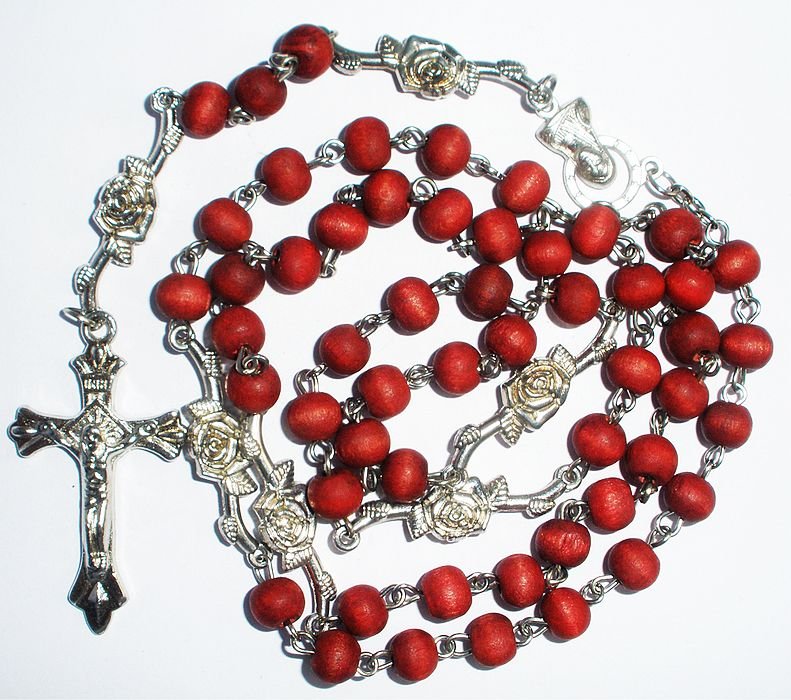 Lucky Religious Rosary Many Colors Wood Beads