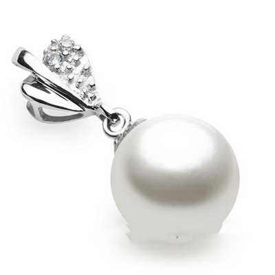Round Pearl Silver Pendant Platinum Jewelry