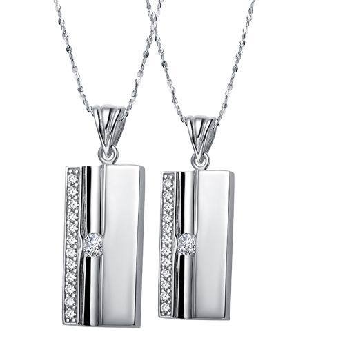 Crystal With Small Ornaments Chain Shape Silver Jewelry