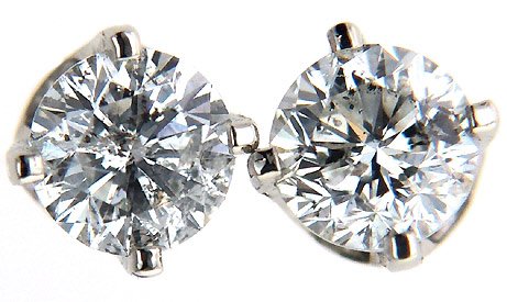 Diamond Round Studs All Natural Earrings