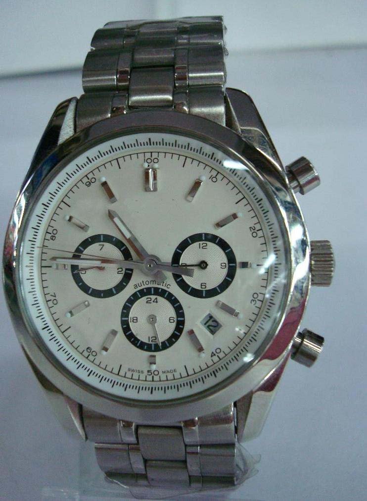 Silver Automatic Movement Stainless Steel Men's Watches