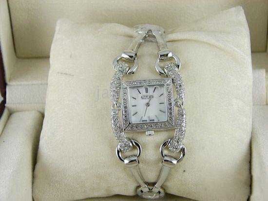 Square Signoria White Diamond Stainless Steel Women's Watch