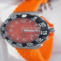 Luxury NewStyle Women's Orange Dial Rubber Belt Wrist Watches