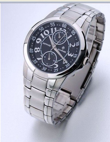 Hot Sapphire Crystal Multi-function Stainless Steel Water Resistance Sports Watch