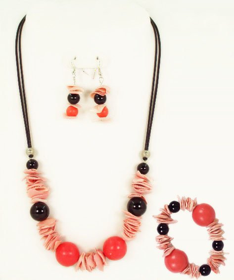 Beautiful Classic Fashion Aroma Handmade Bead Lady's Acrylic Necklace Earrings
