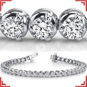 Round Shape Beaded Bracelets Silver Platinum Jewelry