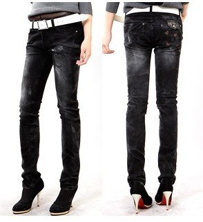 Korean Version Women's Classic Sense of Nostalgia Washing Feet Stovepipe Jeans