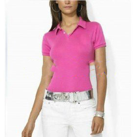 Red Short Sleeve With Buttons Women's T-Shirts