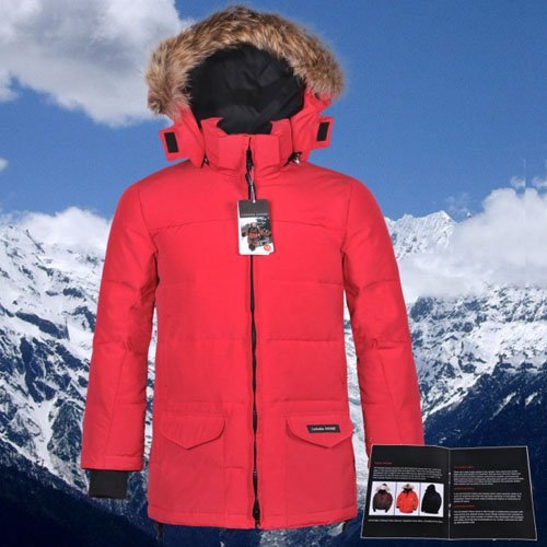 Women's Winter Warm Red Color Goose Parka Jackets