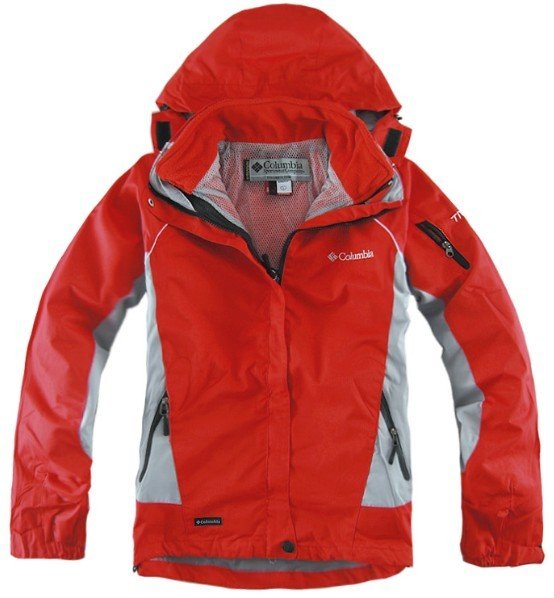 Windproof Red Polyester & Cotton Women's Jackets & Coats