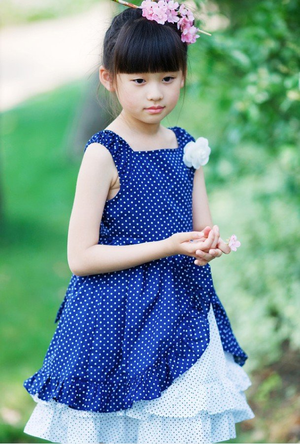 Girls' Knee Length Sleeveless Nylon / Cotton Sweet Summer Rose Dress