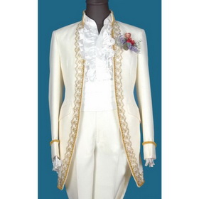 White Long Sleeve Broad Shoulders Groom Tuxedos