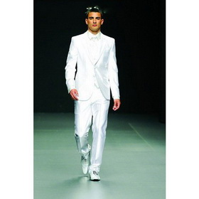 Polyester White Long Sleeve Groom Tuxedos