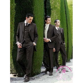 Black Long Sleeve Broad Shoulders Groom Tuxedos
