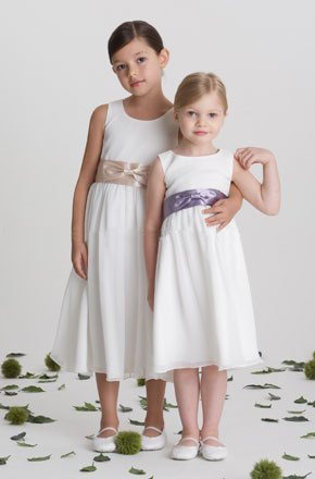 Girls' A-Line White Flower Sleeveless Sweet Dress
