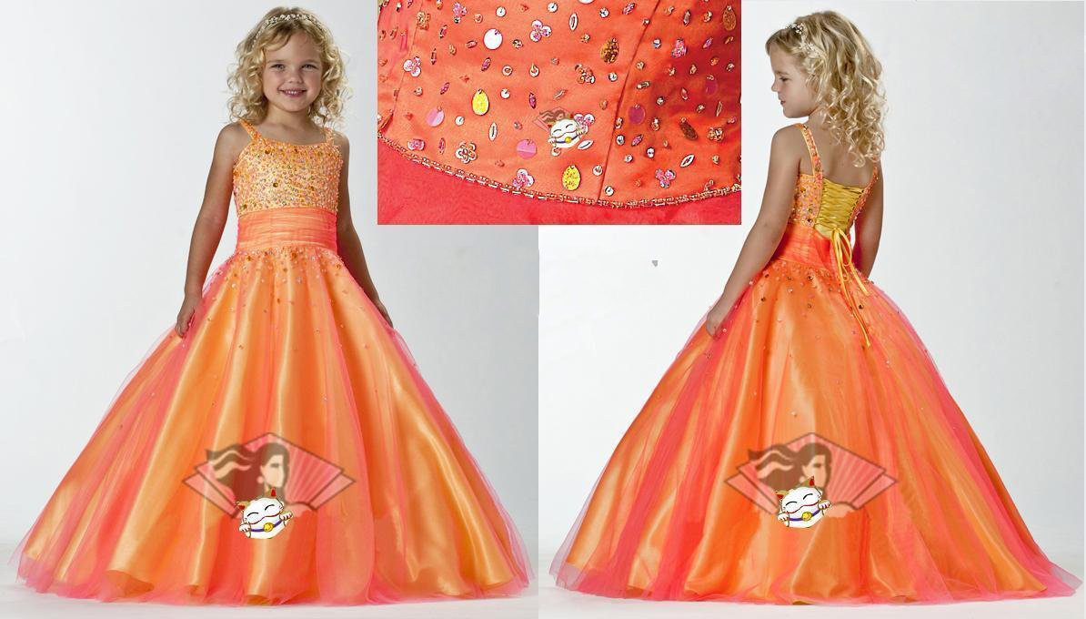 Girls Floor Length Straps Sleeveless Tulle Elegant Purple