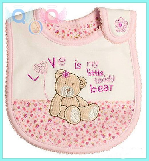 Embroidered Soft Cotton Baby Washable Bibs