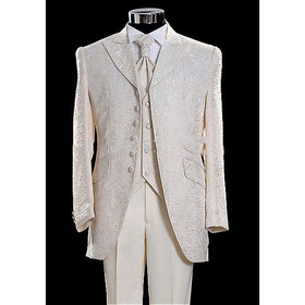 Six Buttons Long Sleeve Broad Shoulders Groom Tuxedos