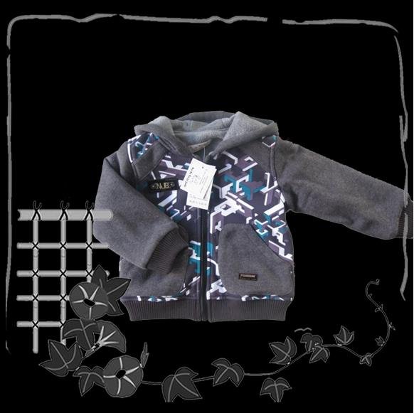 Gray Cotton & Polyester With Pockets Children's Jackets