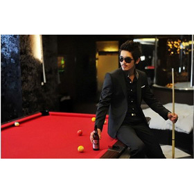 Black Long Sleeve One Button Groom Suits
