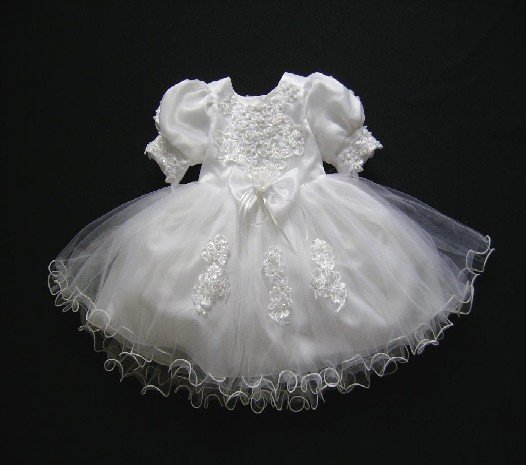 White Beading Tulle Chiffon Children's Shorts