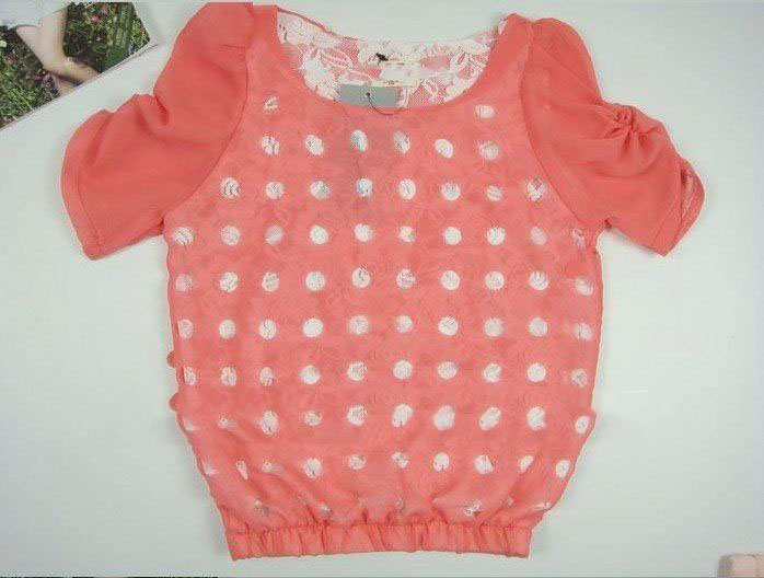 100% Cotton O-Neck Red With Many Small Dots Children's Shorts