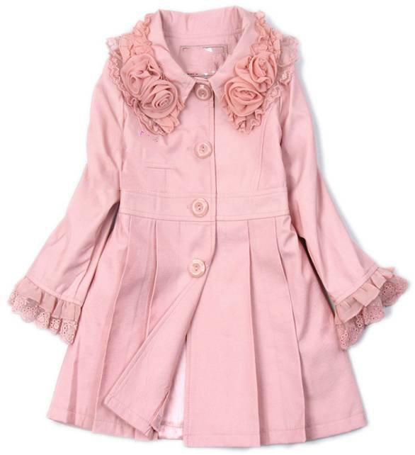 Pink With Flowers On Long Sleeve Children's Jackets