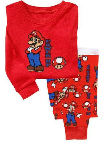 Red Long Sleeve With Mario Images On Baby T-Shirts
