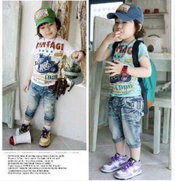 Children's Fashion Personality Pure Cotton Big Shoes Short-sleeved T-shirt