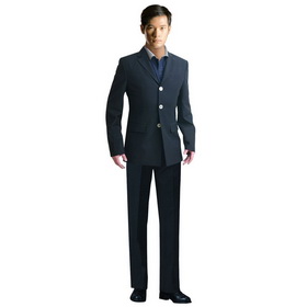 Polyester & Cotton Black Long Sleeve Groom Tuxedos