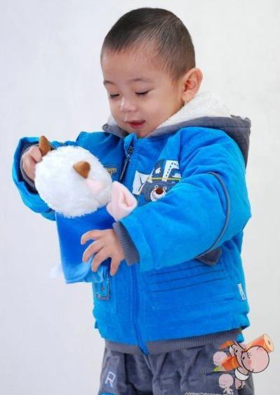 Blue With Zipper Cotton & Polyester Children's Jackets