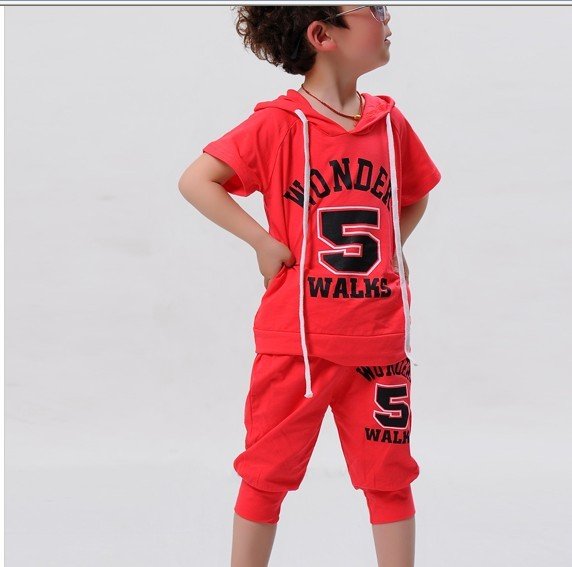 Children's Ccartoon Panda Summer Sport Pure Cotton Clothing Sets