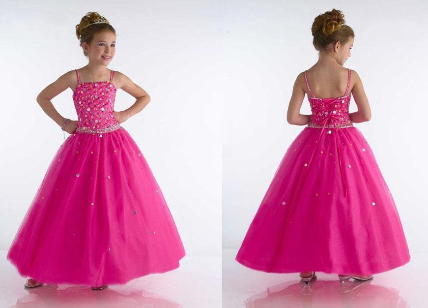 Girls' Christmas Party Sleeveless Straps Blue Color Flower Dresses